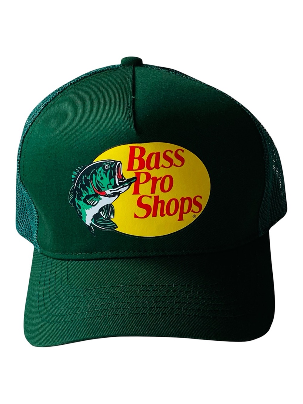 Bass Pro Shops Green Mesh Trucker Hat Snapback Logo Cap One Size Adjustable